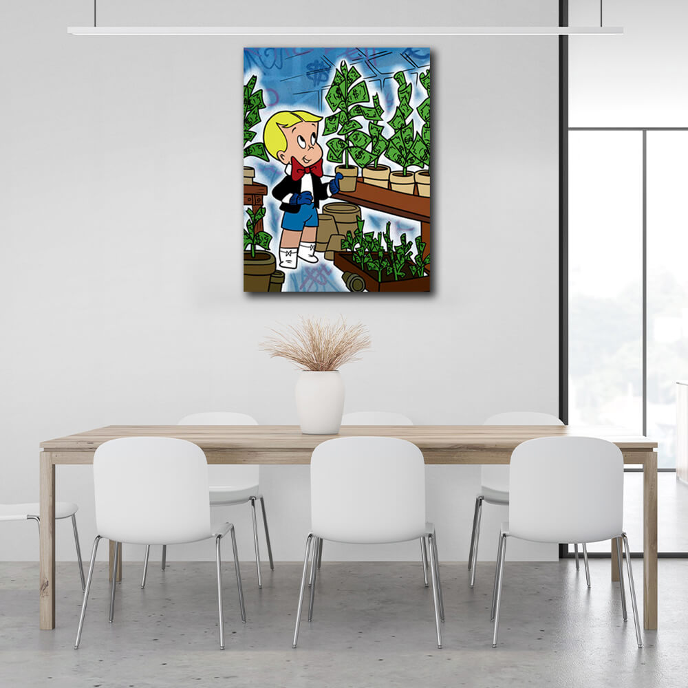 Monopoly Money tree Canvas Wall Art Print