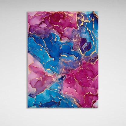 Pink and blue Abstraction Canvas Wall Art Print