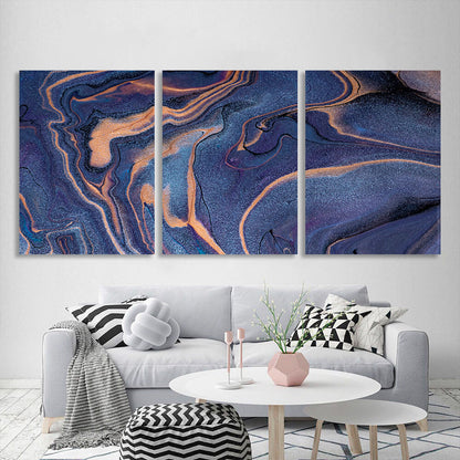 Modular powder-blue abstract Multi Panel Canvas Wall Art Print