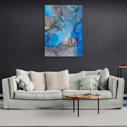 Blue-gray Abstraction Canvas Wall Art Print