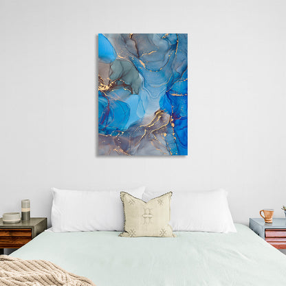 Blue-gray Abstraction Canvas Wall Art Print