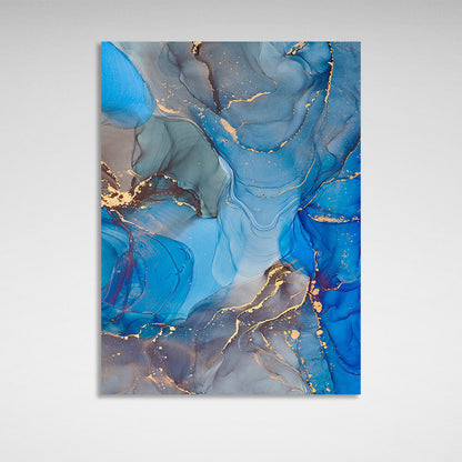 Blue-gray Abstraction Canvas Wall Art Print