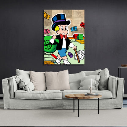 Monopoly Richie rich Canvas Wall Art Print