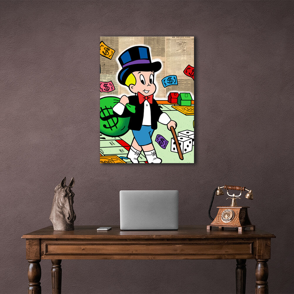 Monopoly Richie rich Canvas Wall Art Print