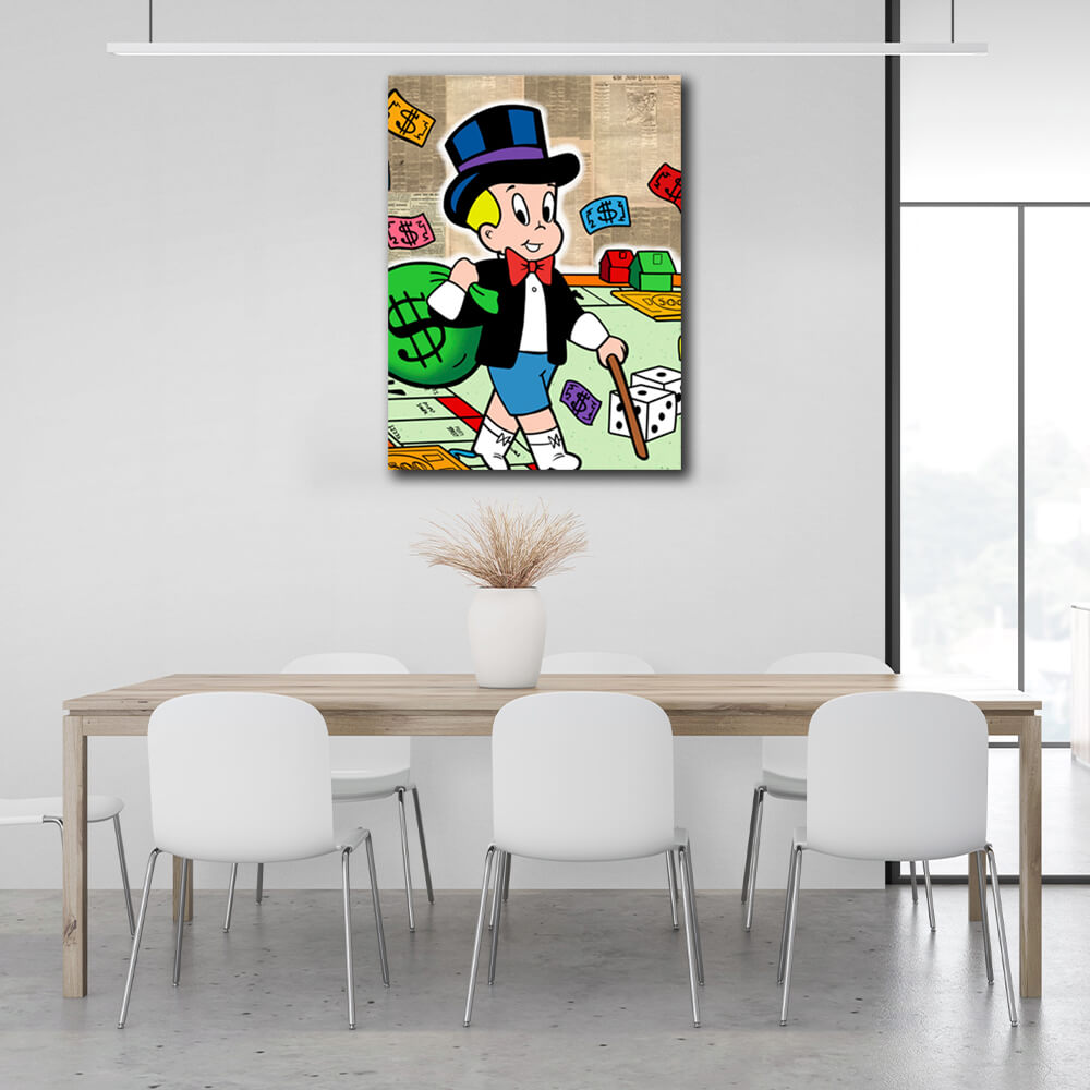 Monopoly Richie rich Canvas Wall Art Print