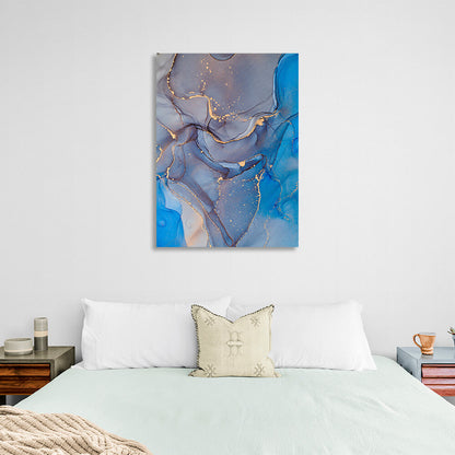 Grey-blue Abstraction Canvas Wall Art Print