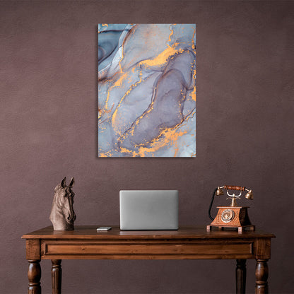 Gray-gold tones Abstraction Canvas Wall Art Print