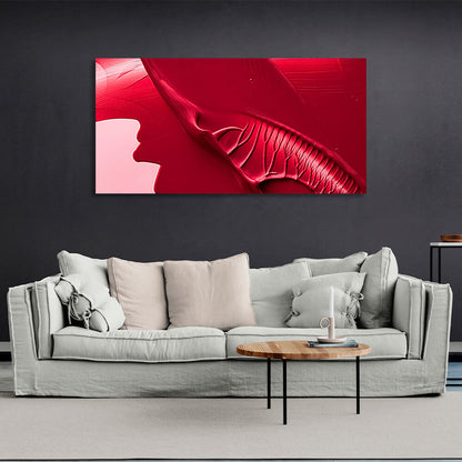 Red paint Abstraction Canvas Wall Art Print