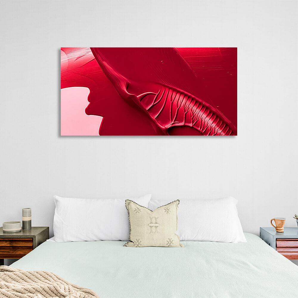 Red paint Abstraction Canvas Wall Art Print