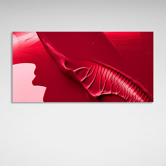 Red paint Abstraction Canvas Wall Art Print