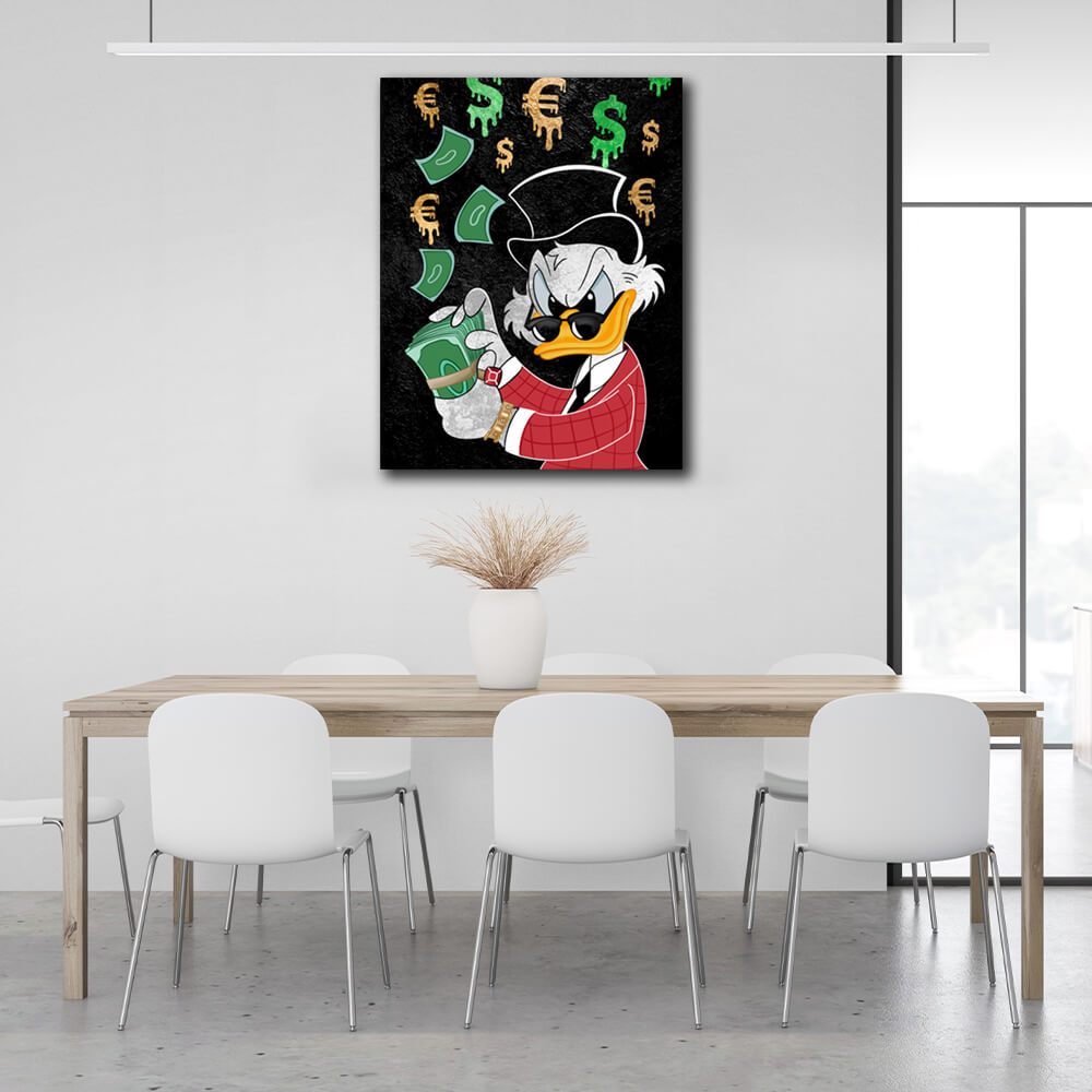 Scrooge money Inspirational  Canvas Wall Art Print