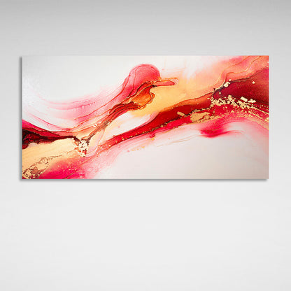 In red colors Abstraction Canvas Wall Art Print