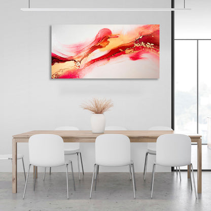 In red colors Abstraction Canvas Wall Art Print