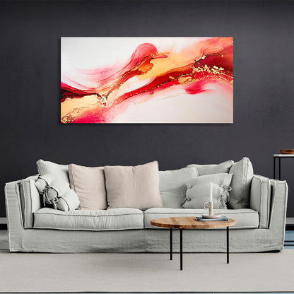 In red colors Abstraction Canvas Wall Art Print