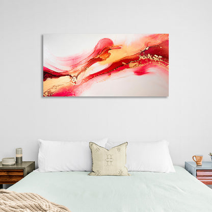 In red colors Abstraction Canvas Wall Art Print