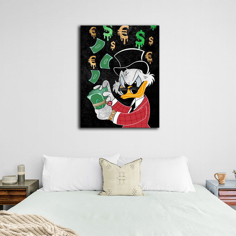 Scrooge money Inspirational  Canvas Wall Art Print