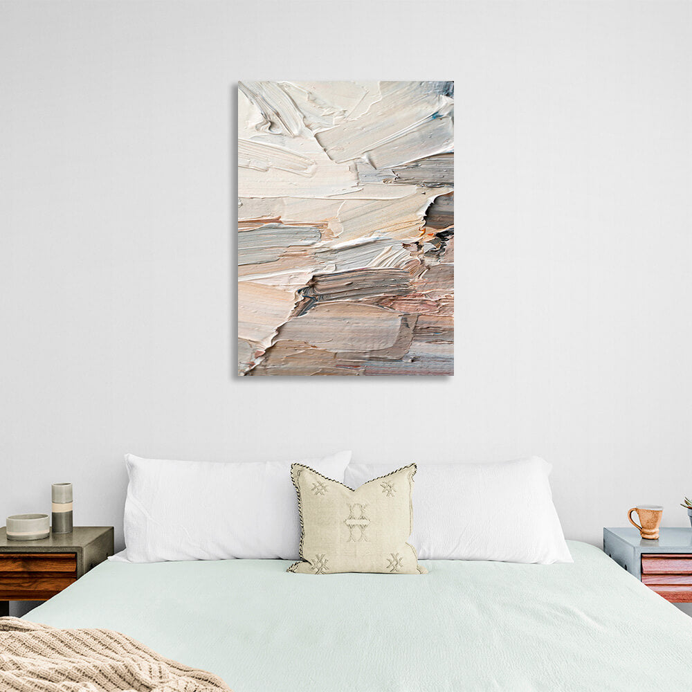 Paint strokes in light colors Abstraction Canvas Wall Art Print