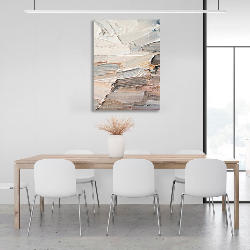 Paint strokes in light colors Abstraction Canvas Wall Art Print