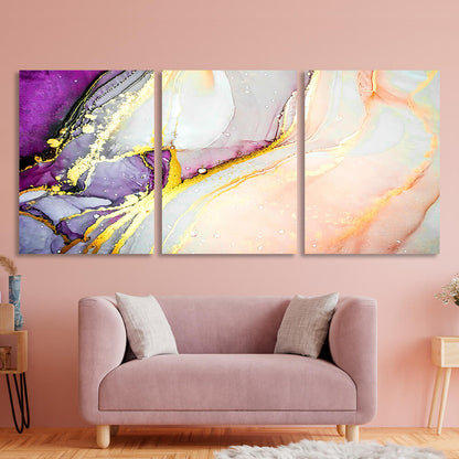 Modular powdery lavender abstract Multi Panel Canvas Wall Art Print