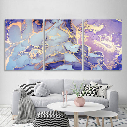 Modular lavender gray abstract Multi Panel Canvas Wall Art Print