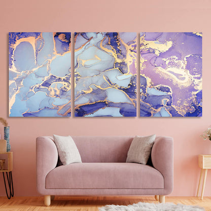 Modular lavender gray abstract Multi Panel Canvas Wall Art Print