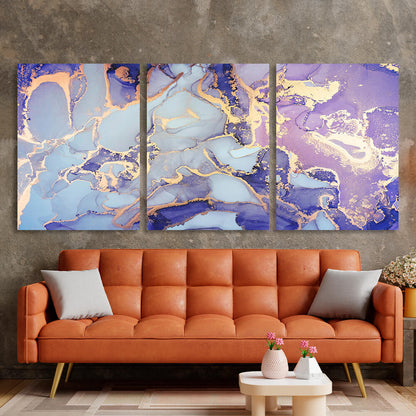 Modular lavender gray abstract Multi Panel Canvas Wall Art Print