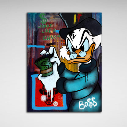 Scrooge boss Inspirational  Canvas Wall Art Print