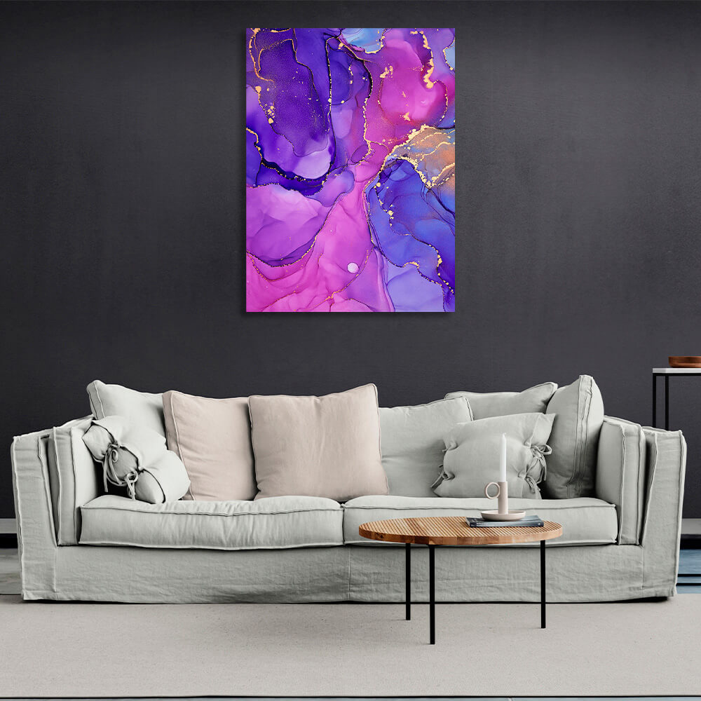 Purple-pink Abstraction Canvas Wall Art Print