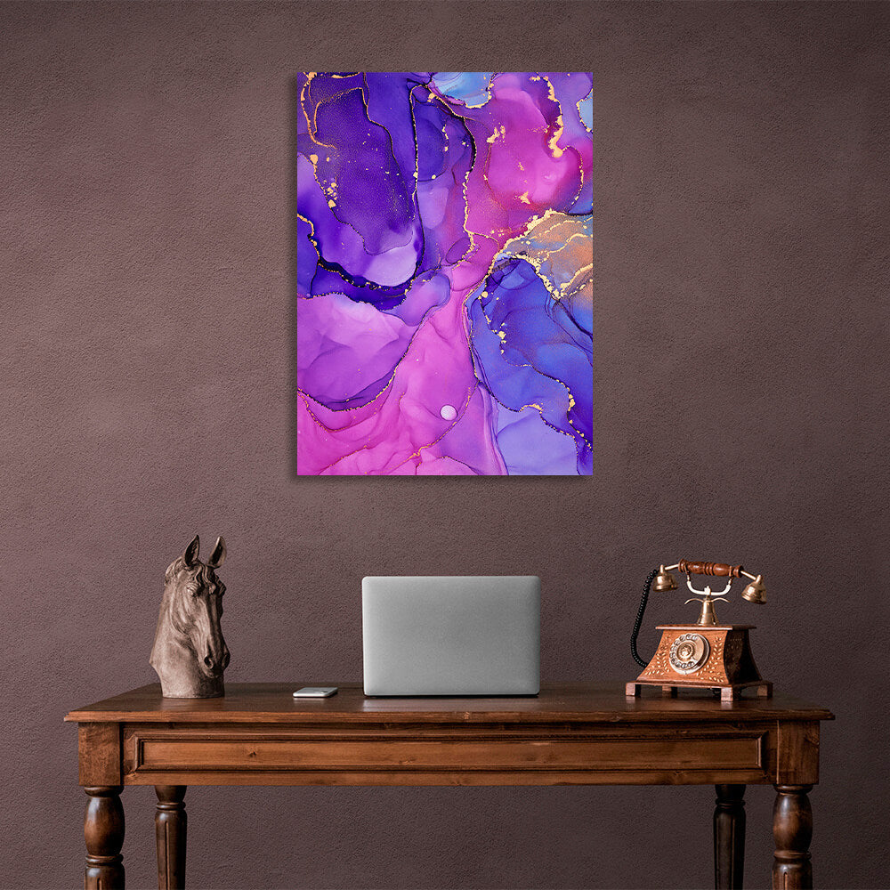 Purple-pink Abstraction Canvas Wall Art Print