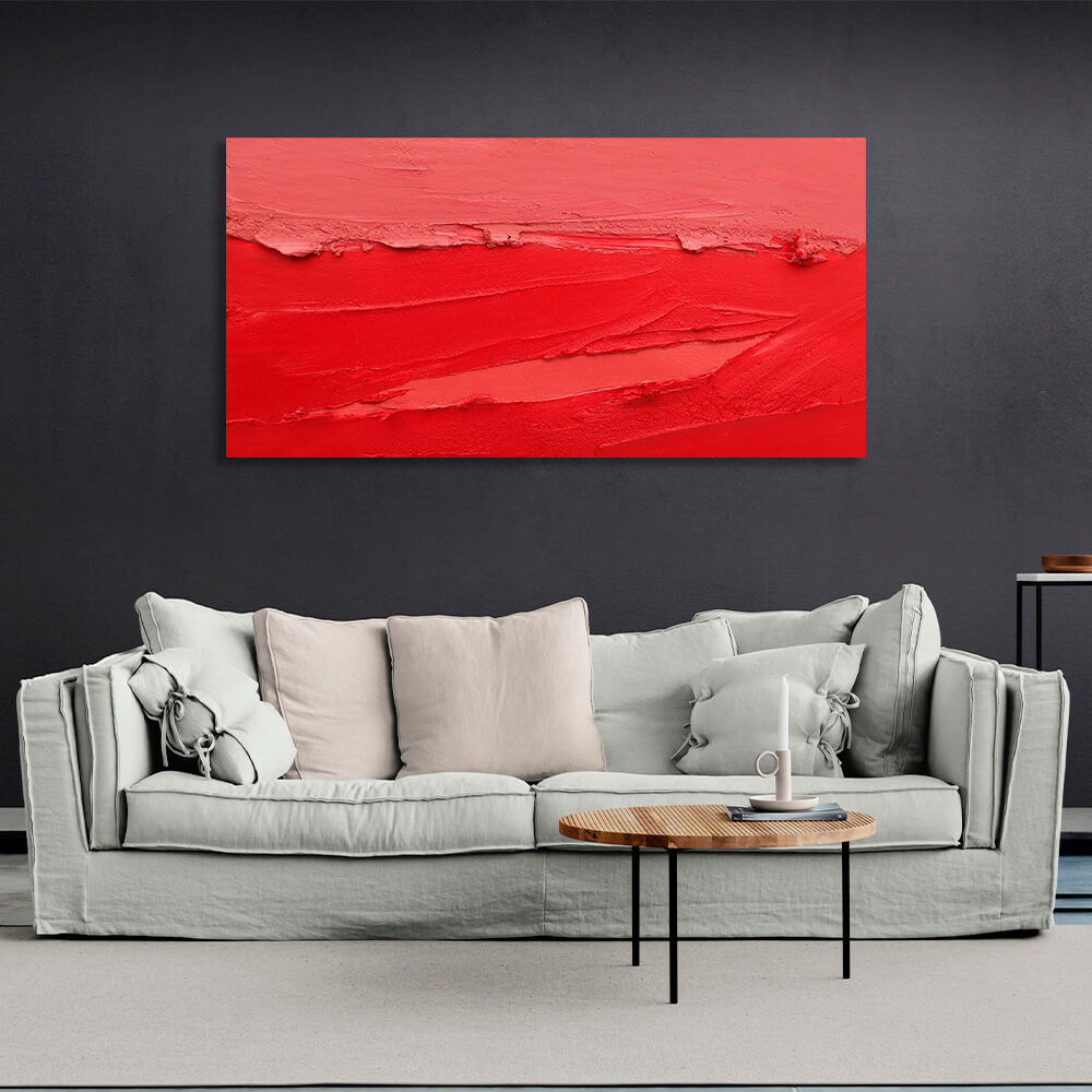 Red dab of paint Abstraction Canvas Wall Art Print