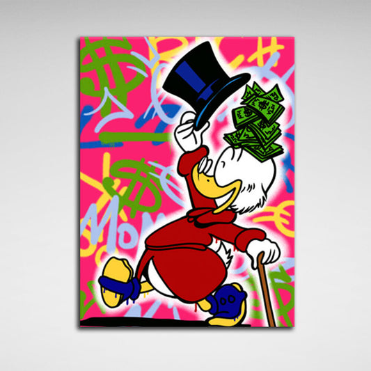 Happy Scrooge Inspirational  Canvas Wall Art Print