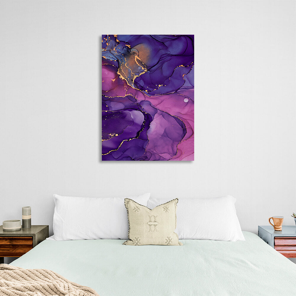 Violet-pink Abstraction Canvas Wall Art Print