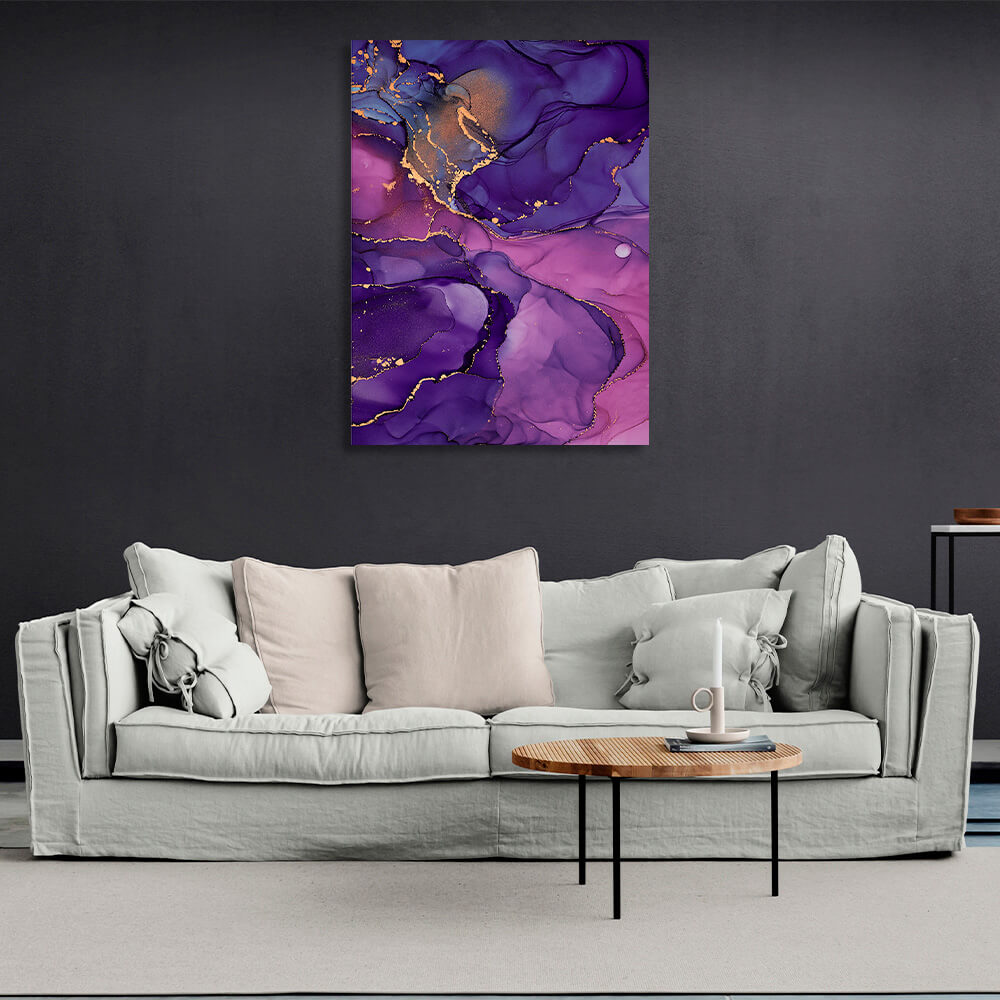 Violet-pink Abstraction Canvas Wall Art Print