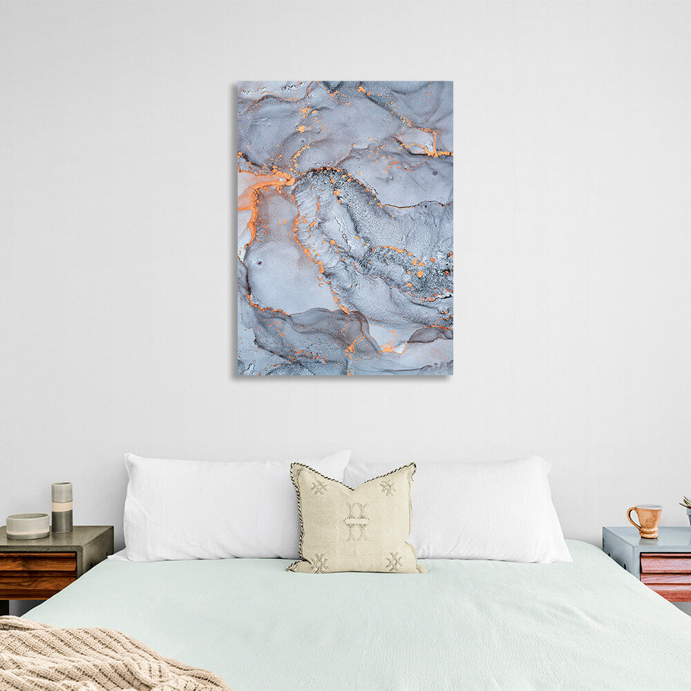 Gray-powder Abstraction Canvas Wall Art Print