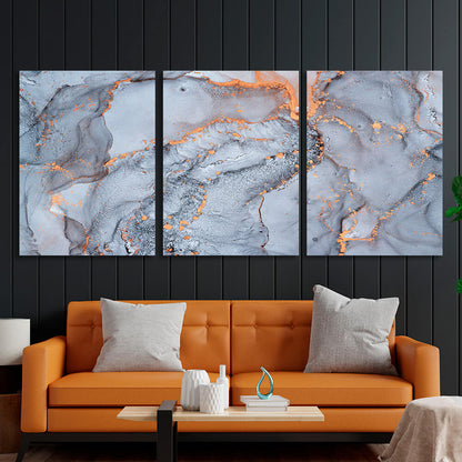 Modular gray-powder abstract Multi Panel Canvas Wall Art Print