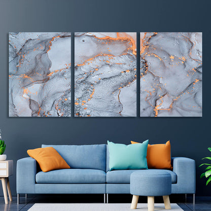 Modular gray-powder abstract Multi Panel Canvas Wall Art Print