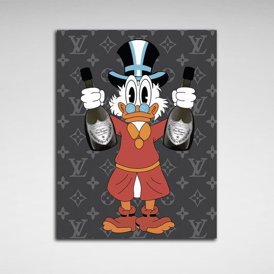 Scrooge with champagne gray Inspirational Canvas Wall Art Print