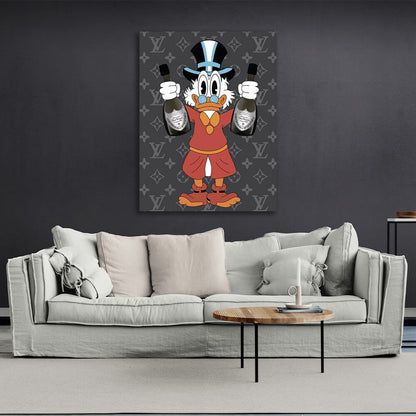 Scrooge with champagne gray Inspirational Canvas Wall Art Print