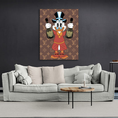 Scrooge with champagne brown Inspirational Canvas Wall Art Print