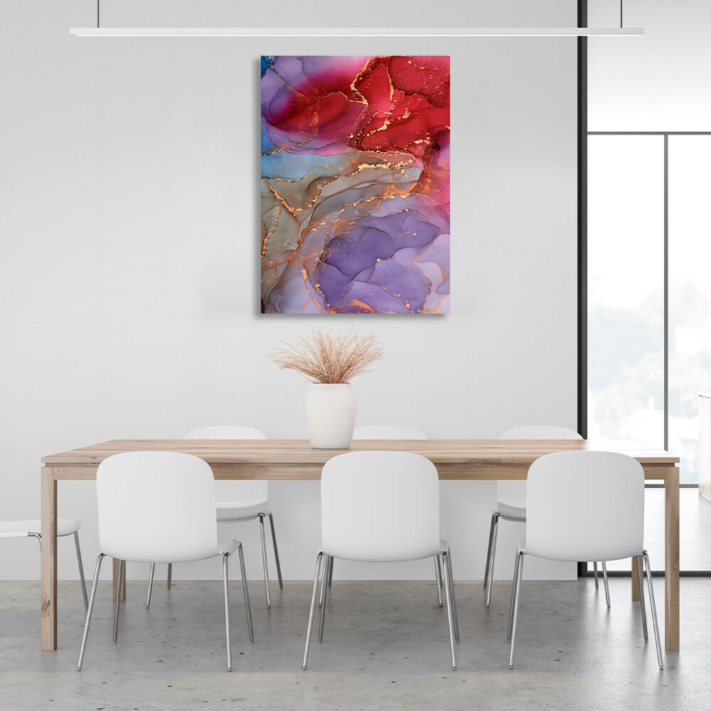 Red-purple Abstraction Canvas Wall Art Print