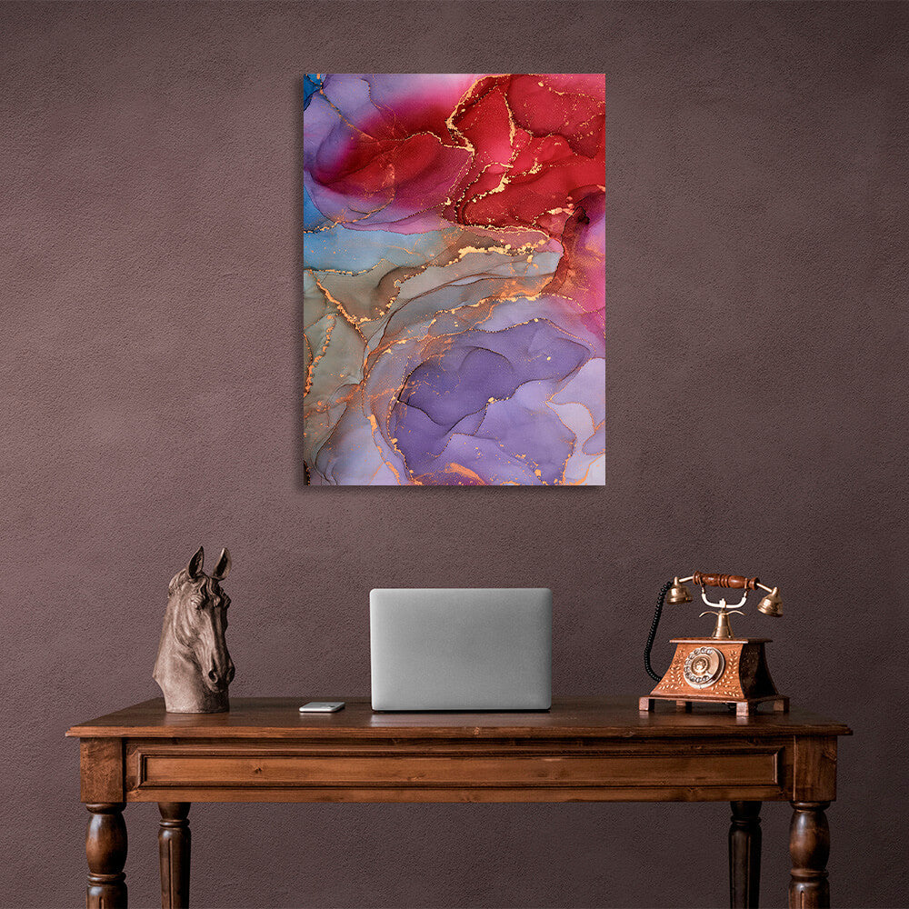 Red-purple Abstraction Canvas Wall Art Print