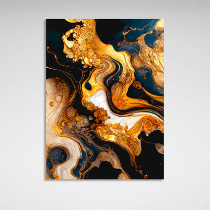 Golden Abstraction Canvas Wall Art Print