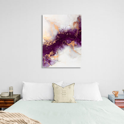 Purple and gray Abstraction Canvas Wall Art Print