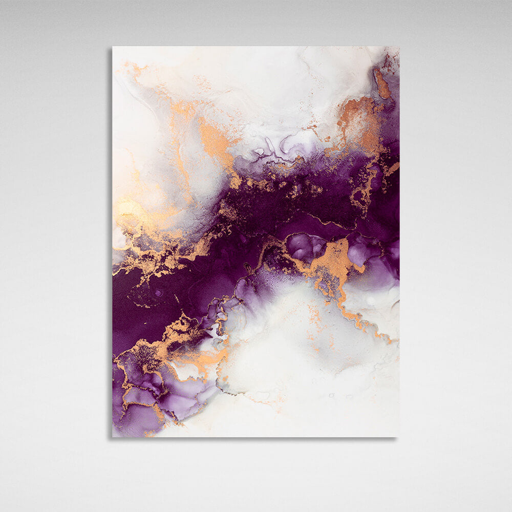 Purple and gray Abstraction Canvas Wall Art Print