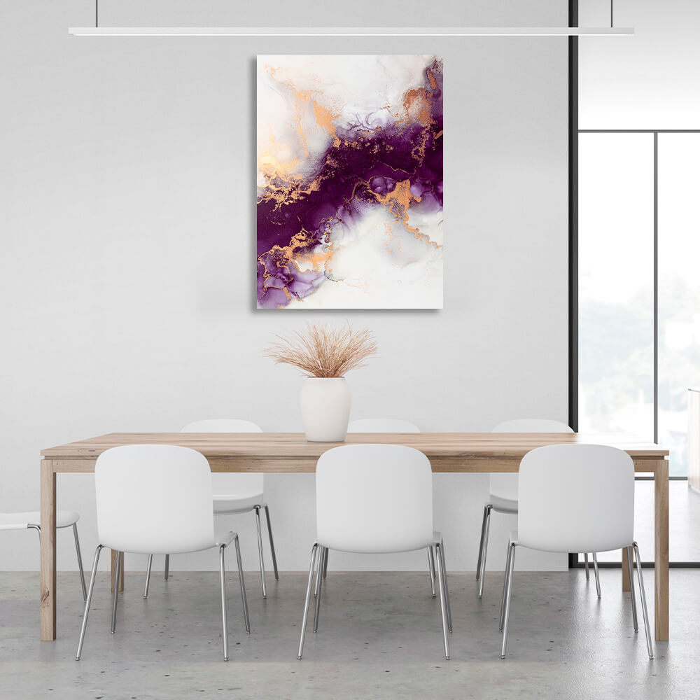 Purple and gray Abstraction Canvas Wall Art Print