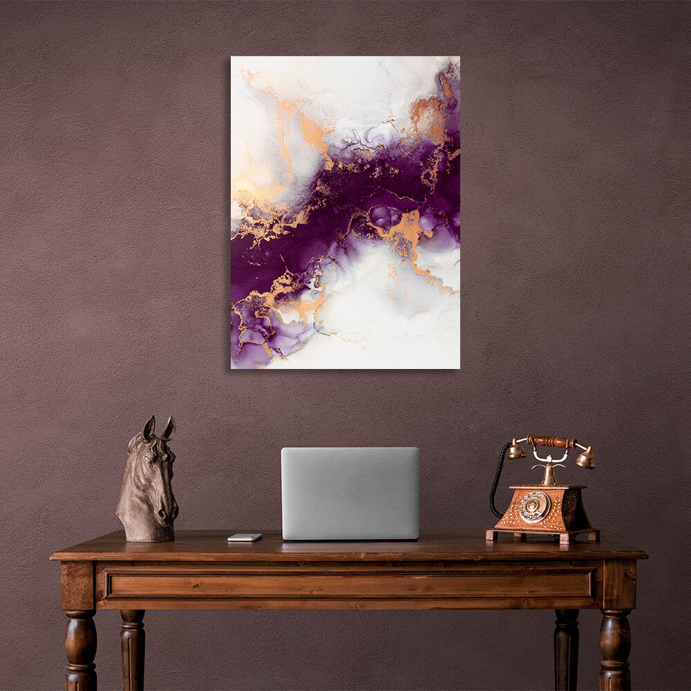 Purple and gray Abstraction Canvas Wall Art Print