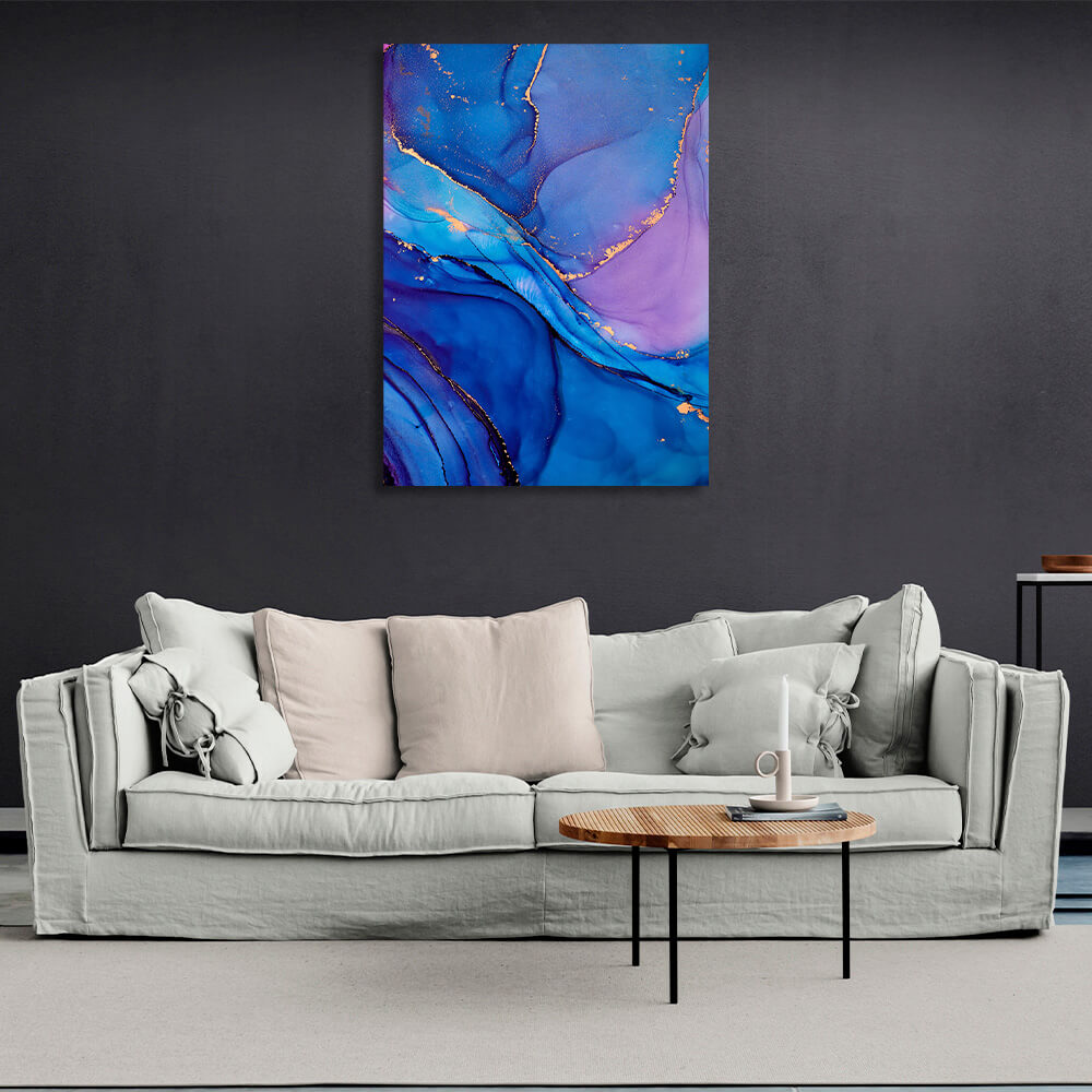 Blue Abstraction Canvas Wall Art Print