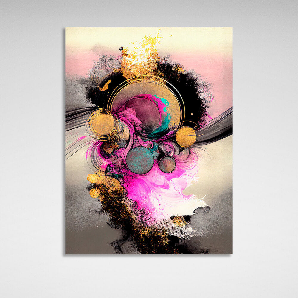 Colored Abstraction Canvas Wall Art Print