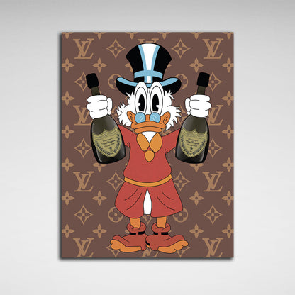 Scrooge with champagne brown Inspirational Canvas Wall Art Print