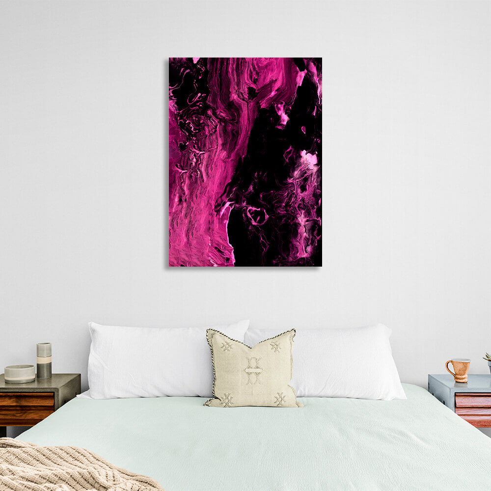 Crimson and black Abstraction Canvas Wall Art Print